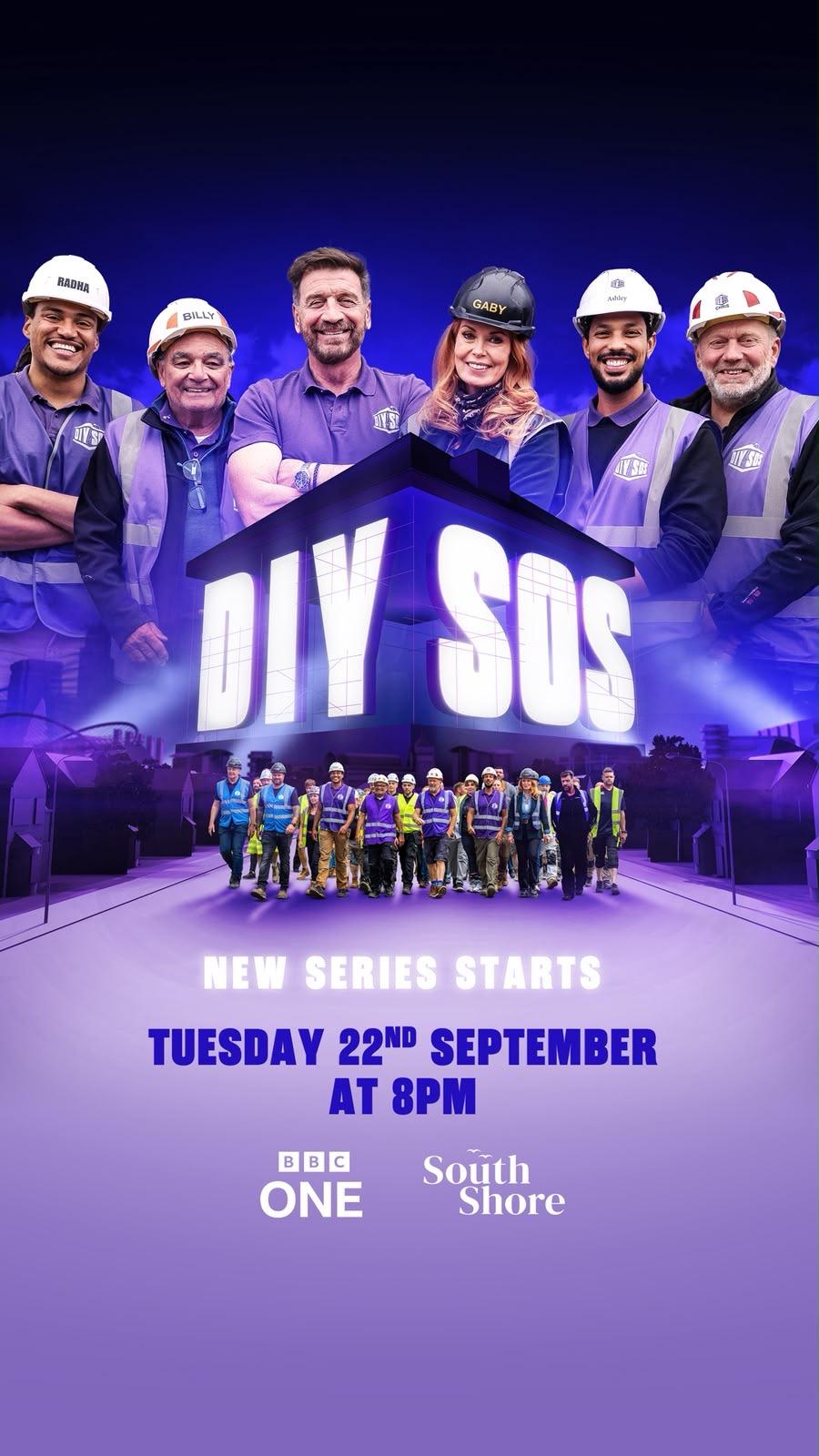 Full DIY SOS September 2026 series poster with Nick Knowles and the team